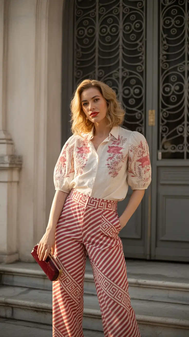 best spring outfits 2026 trends women casual Soft Florals Meet Graphic Geometry