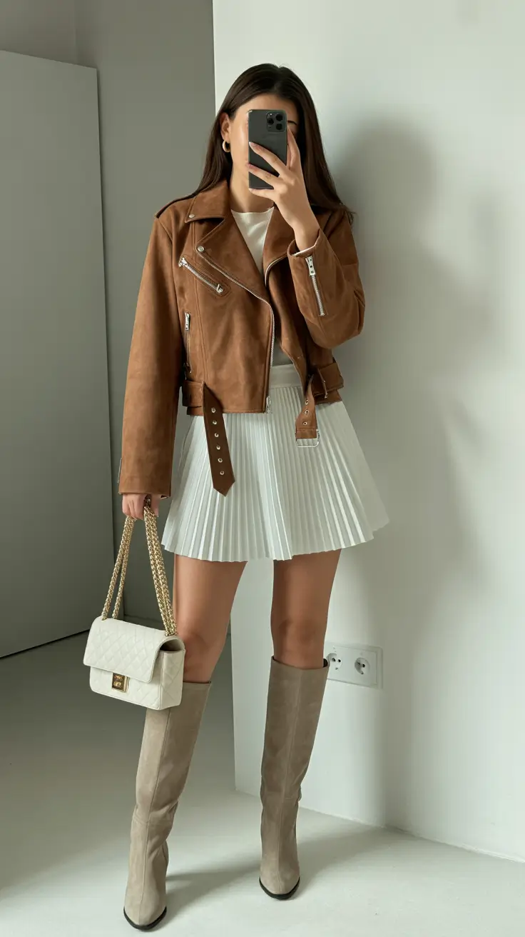 best spring outfits 2026 trends women Warm Leather Layers With Spring Neutrals