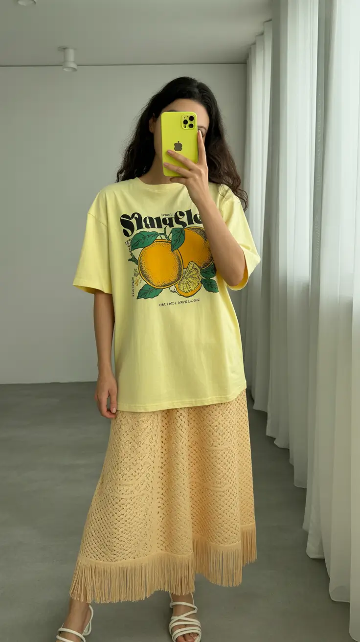 best spring outfits 2026 trends women Citrus Graphics With Textured Femininity