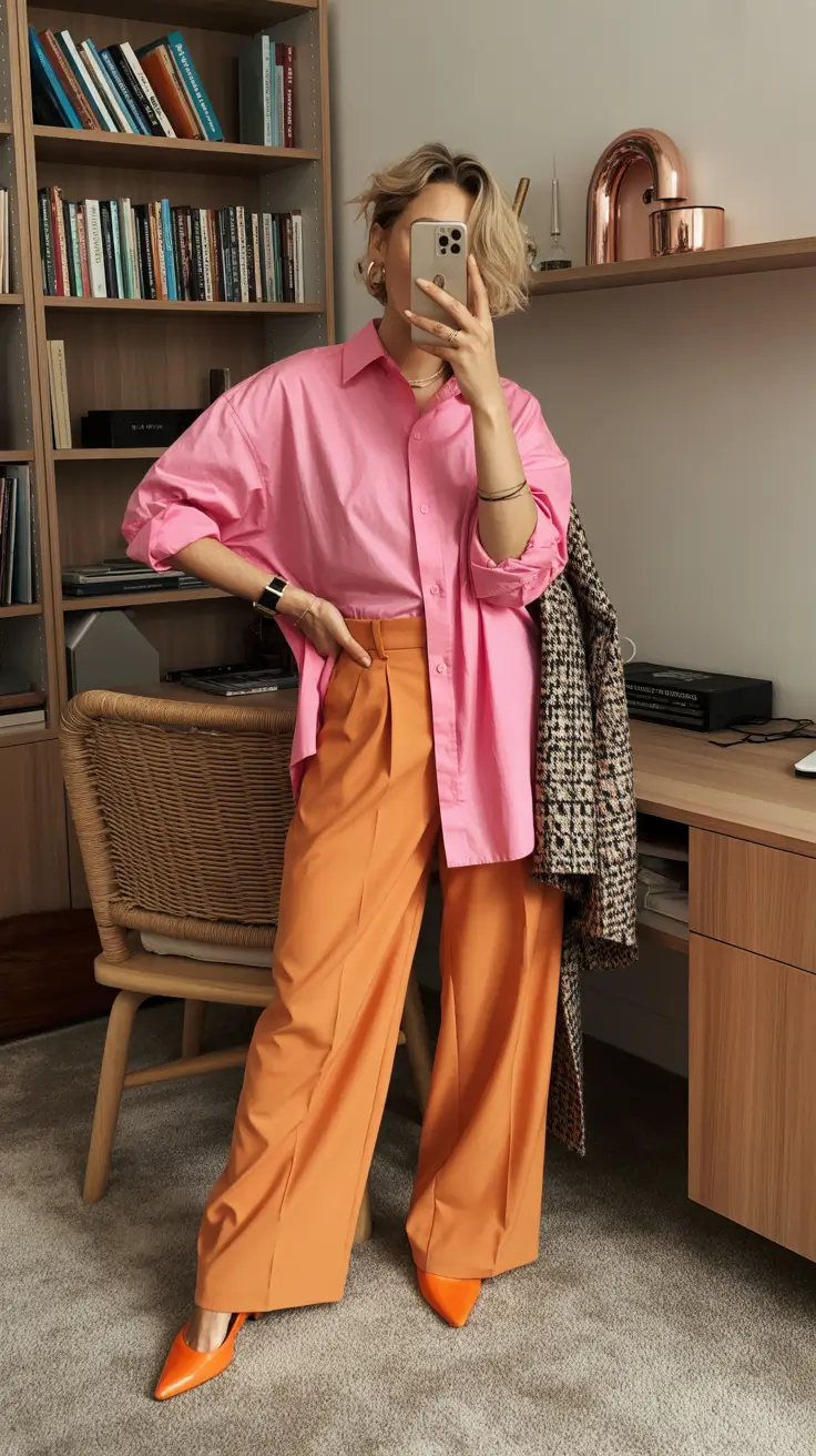 best spring outfits 2026 trends women High-Contrast Color Blocking With an Oversized Silhouette