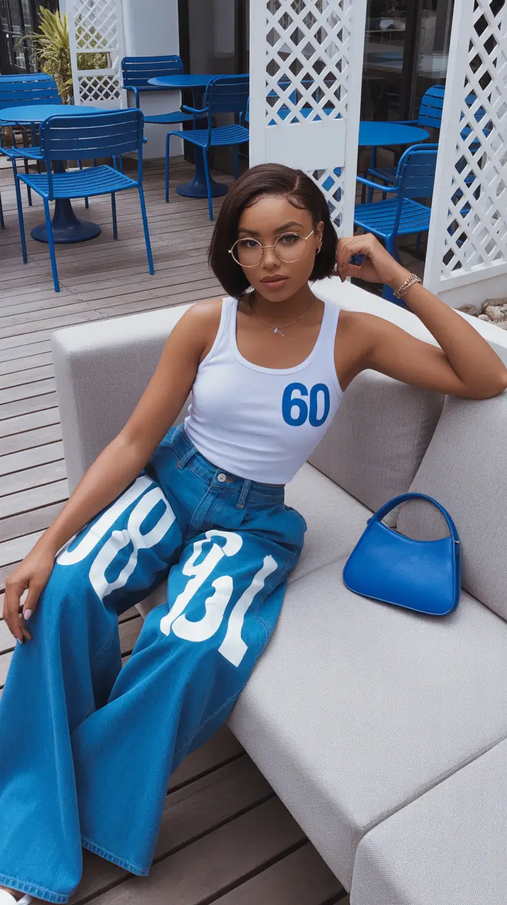 cute black girl spring outfits 2026 - Sporty Minimalism in Bold Blue