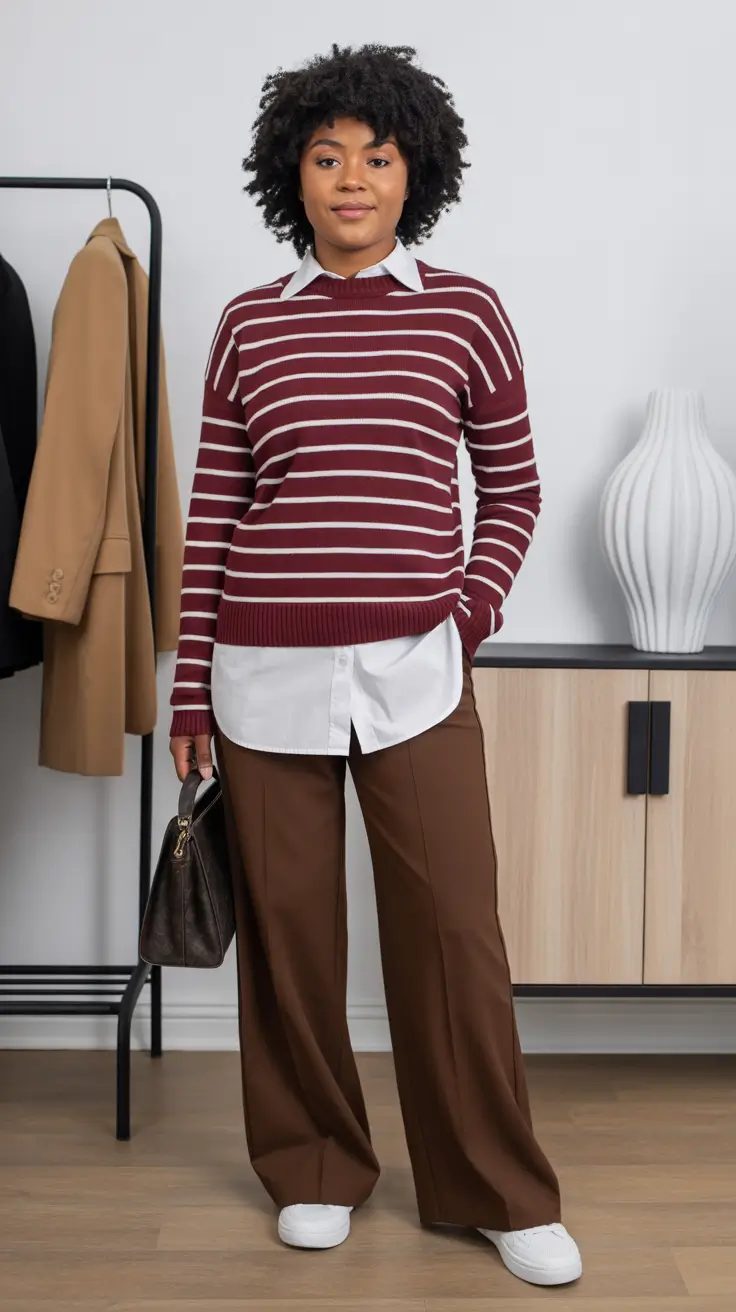 cute black girl spring outfits 2026 - Striped Sweater Warmth