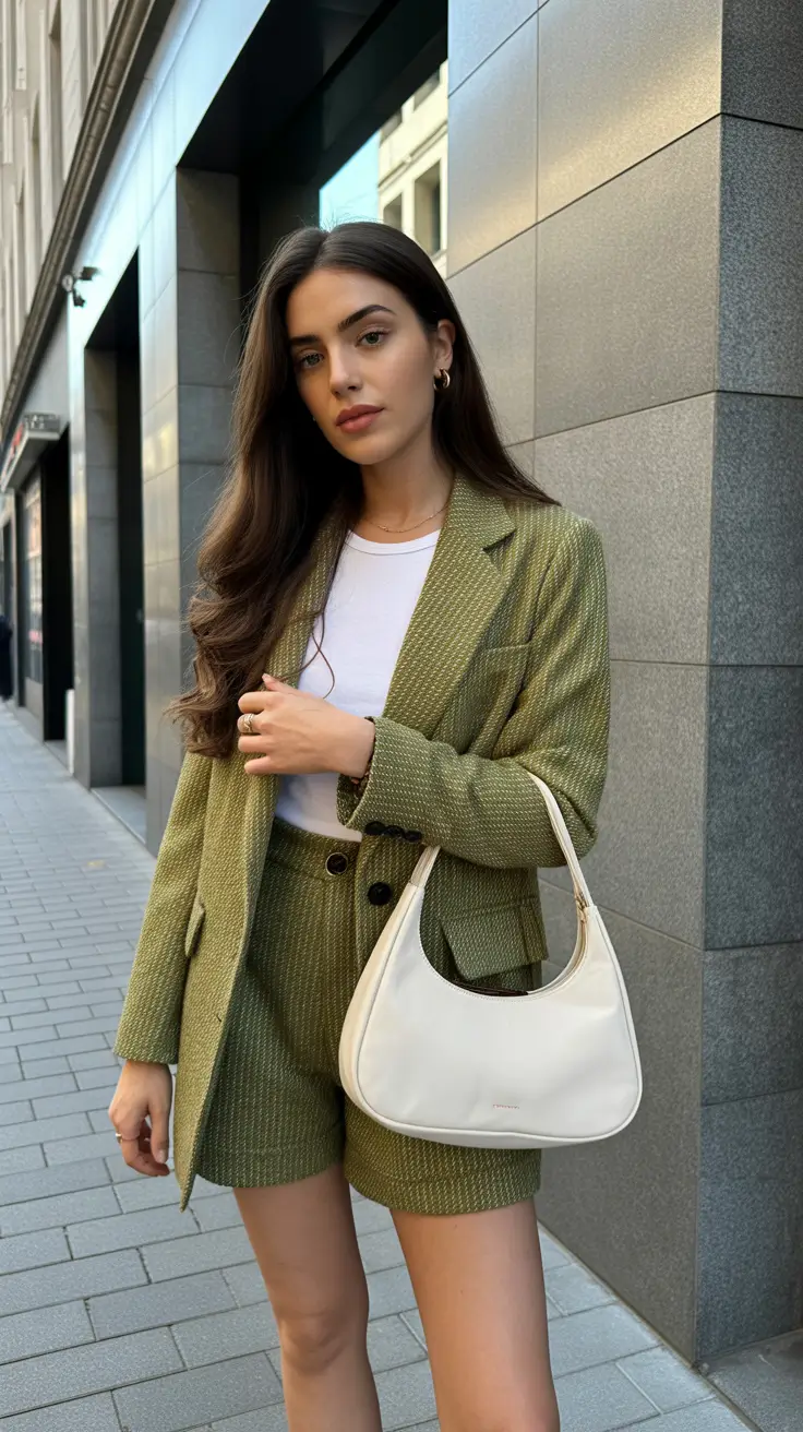 cute warm spring outfits 2026 Soft Green Tailoring That Feels Fresh and Grown