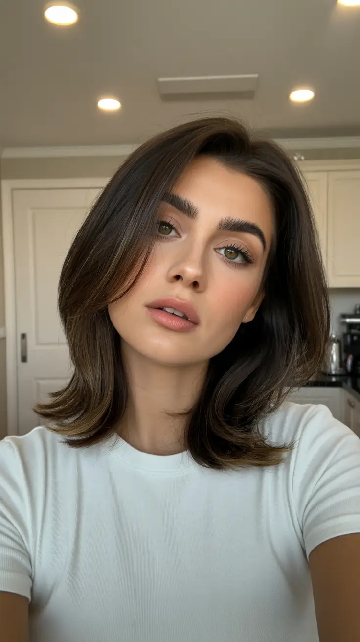 february haircuts Mid-Length Feathered Volume with Soft Face Framing