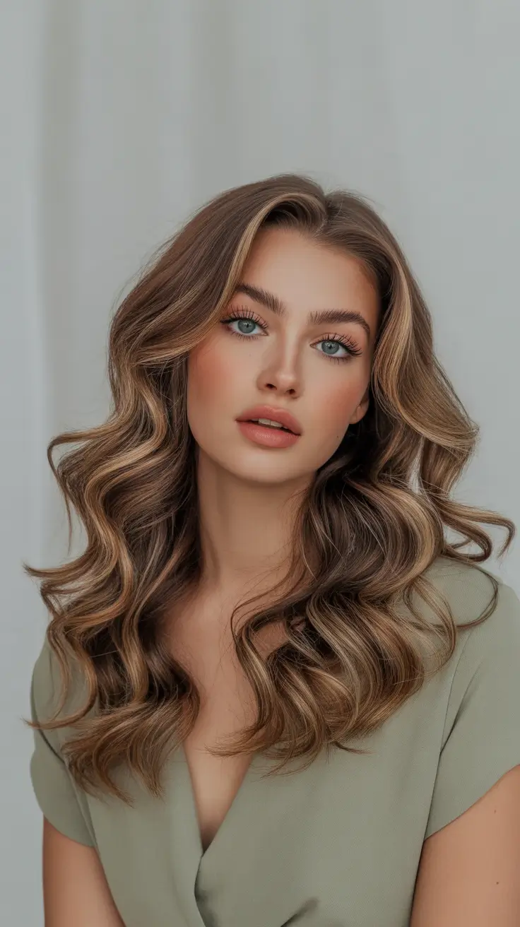 february haircuts Dimensional Curls with Soft Golden Highlights