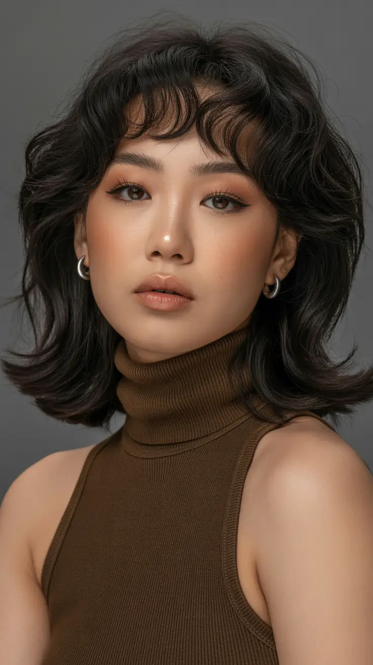 february haircuts Textured Shag with Wispy Volume and Soft Fringe