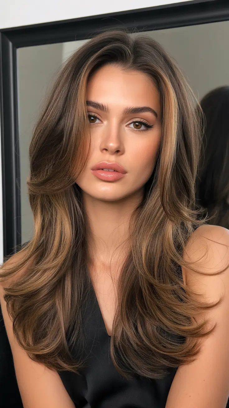 february haircuts Layered Caramel Ribbons with Voluminous Shape