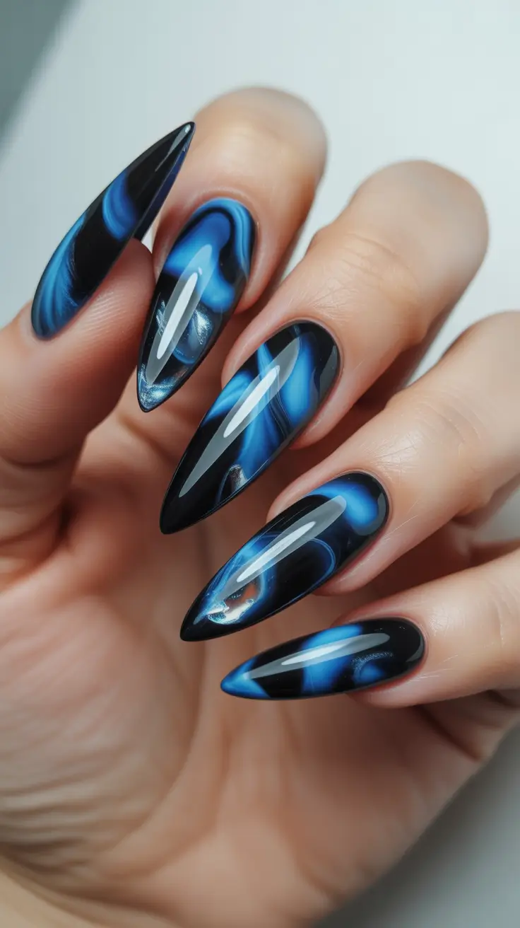 February-nails-designs-2026-Midnight-Electric-Cat-Eye-Swirls