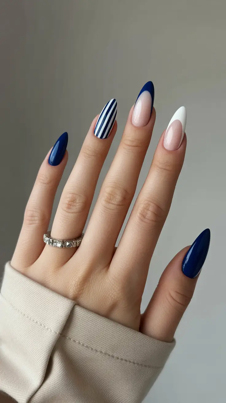 February-nails-designs-2026-Nautical-Blues-With-Minimalist-Geometry