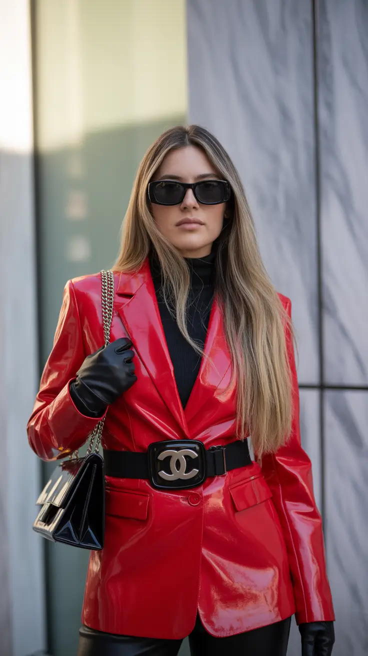February outfits ideas 2026 - Glossy Red Confidence