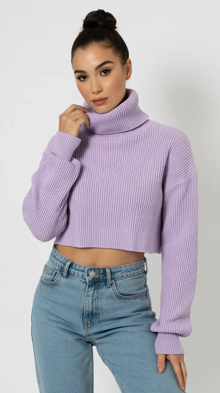 February outfits ideas 2026 - Lavender Knit Simplicity