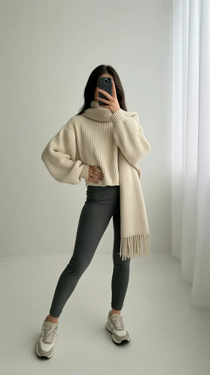 February outfits ideas 2026 - Creamy Knit Comfort