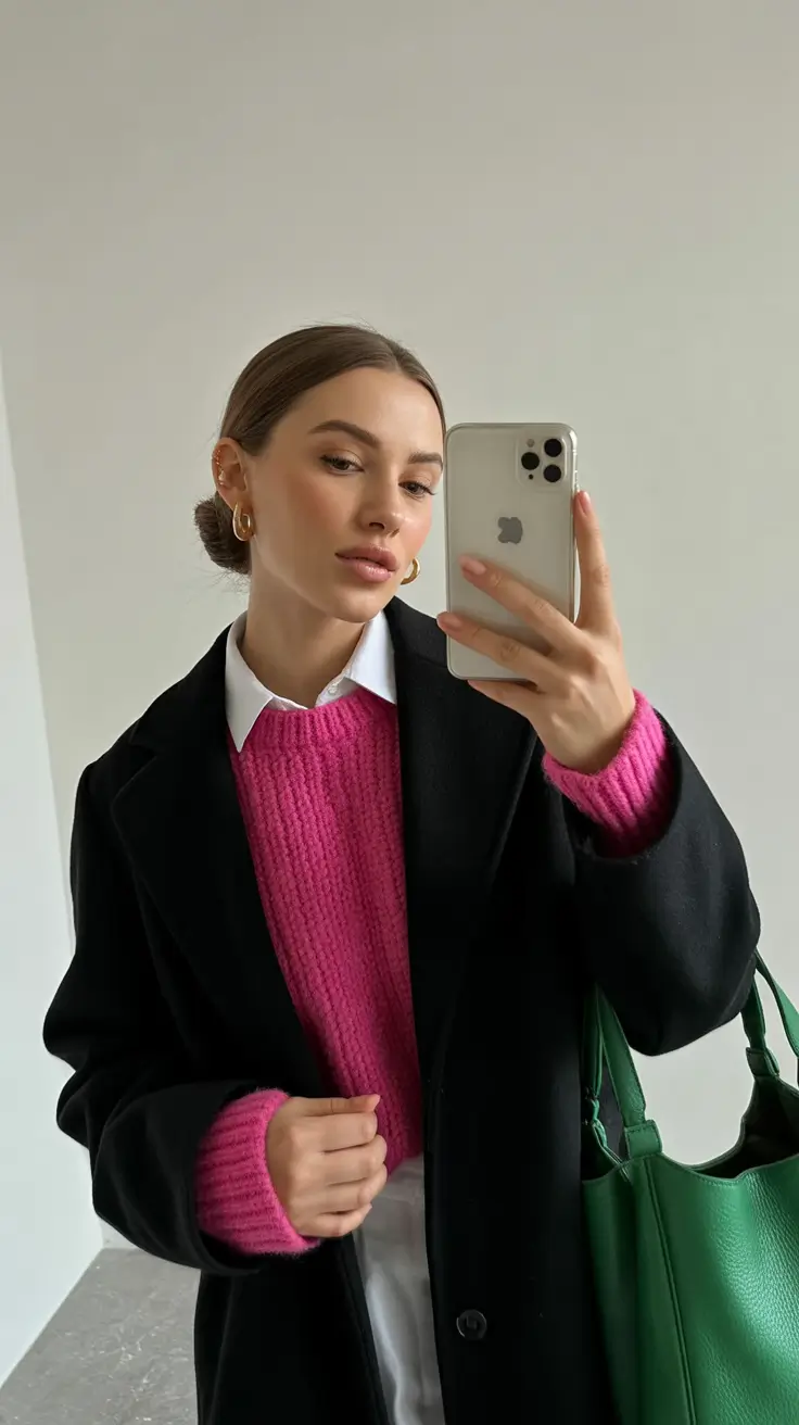 February outfits ideas 2026 - Bright Pink Layering