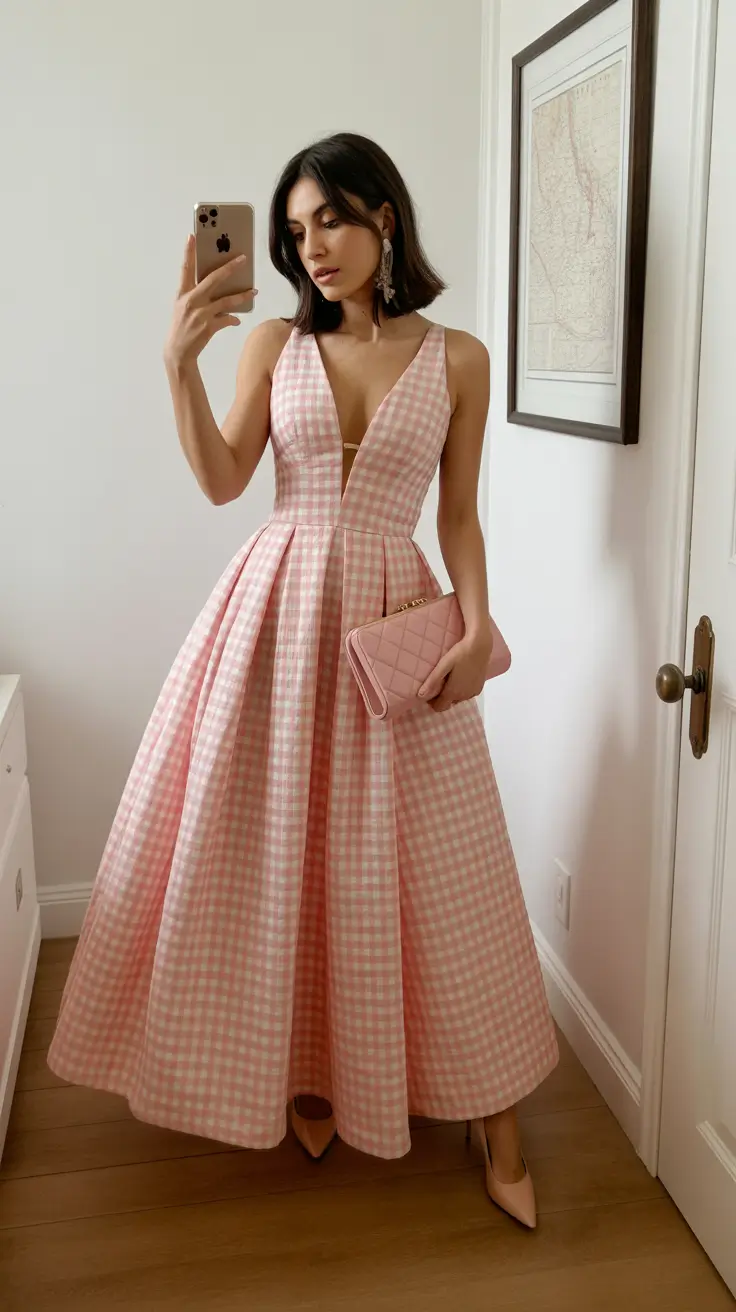 every day spring outfits 2026 - Soft Gingham and Romantic Silhouettes