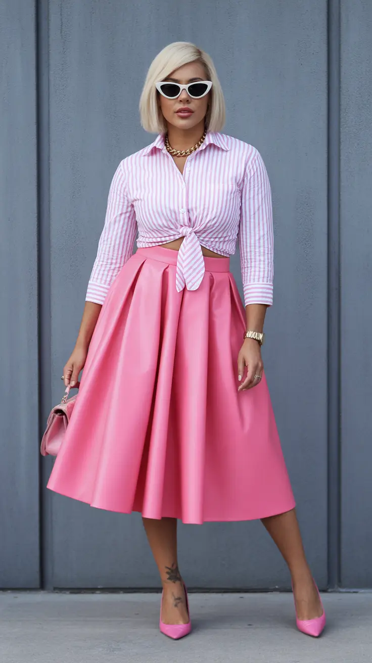 spring fashion outfits 2026 women Vintage Pink Elegance with Modern Shape