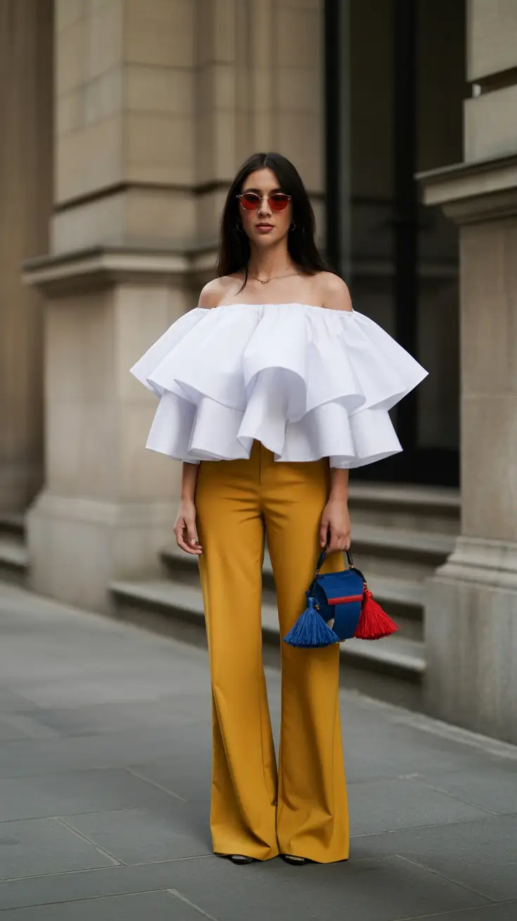 spring fashion outfits 2026 women Dramatic Ruffles with Saturated Color