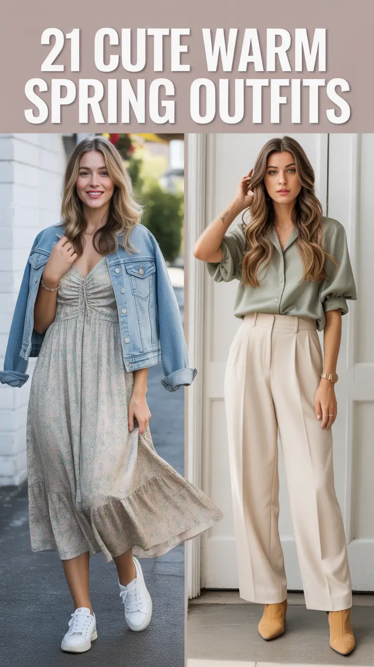 Cute Warm Spring Outfits 2026 – Aesthetic Ideas, Color Palettes and Casual Inspo