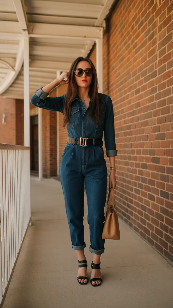 popular spring mom outfits 2026 - Denim Jumpsuit With Confident Structure