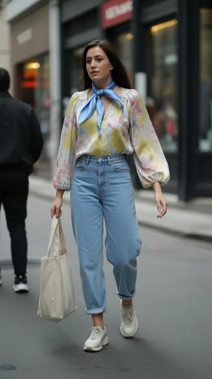 popular spring mom outfits 2026 - Soft Florals With Denim Ease