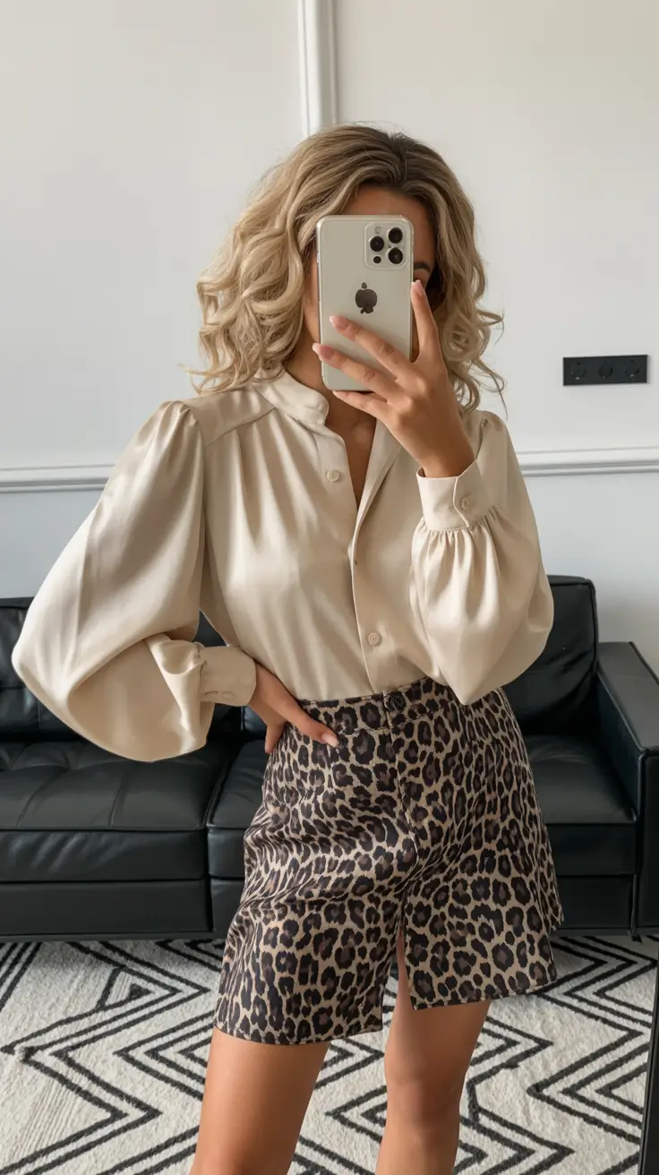 popular spring skirt outfits 2026 Leopard Minis and Luxe Neutrals for Bold Spring Moments
