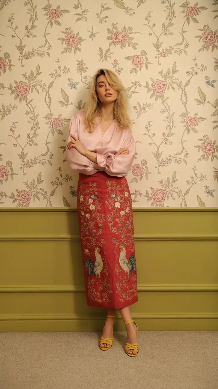 popular spring skirt outfits 2026 Artistic Embroidery for Elevated Spring Evenings