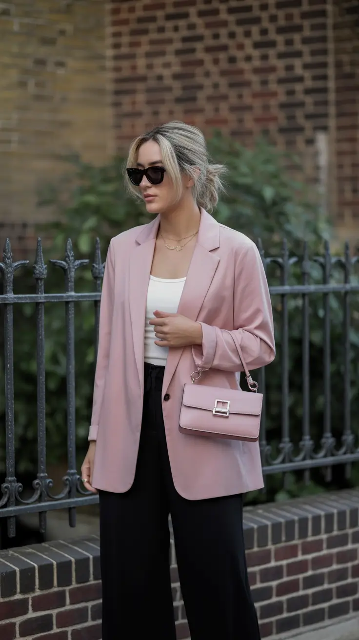 spring blazer outfits 2026 Soft Rose Blazer