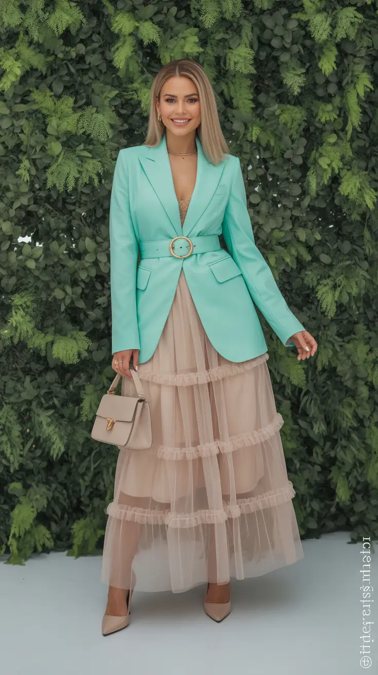 spring blazer outfits 2026 Mint Blazer