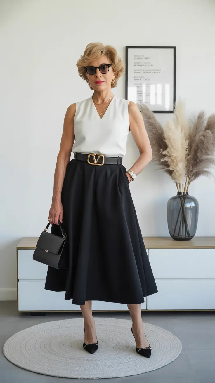 Top spring dressing over 50 2026 Monochrome Black and White With Sculpted Femininity