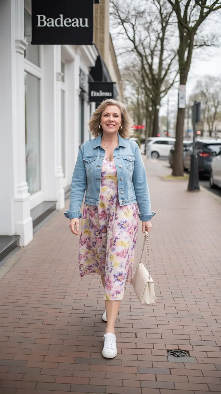 Top spring dressing over 50 2026 Fresh Florals With a Denim Spring Classic