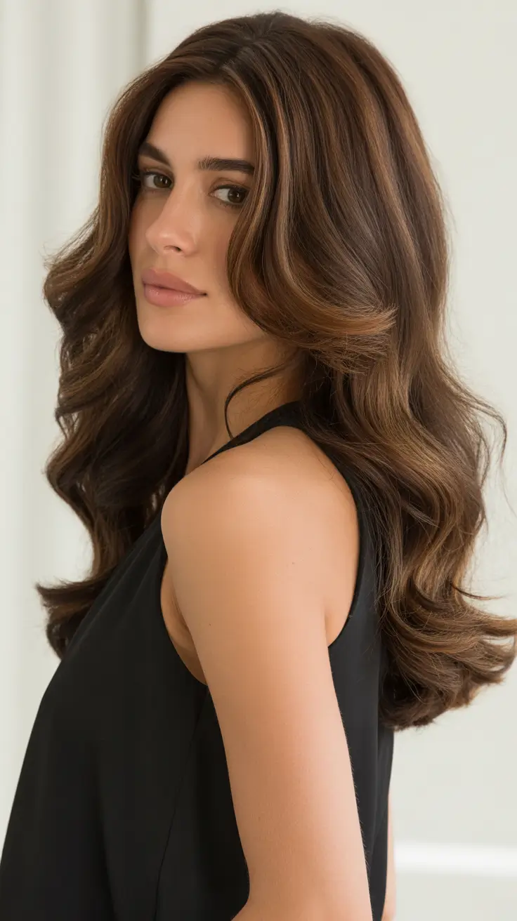 best spring haircuts 2026 Layered Brunette Volume