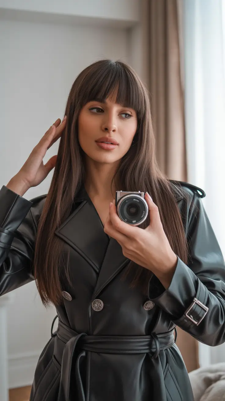 best spring haircuts 2026 Iconic Straight Silhouette with Fringe