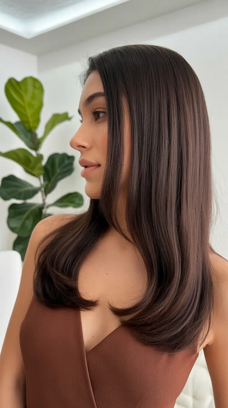 spring hair trends 2026 Feathered Brunette Contour Layers