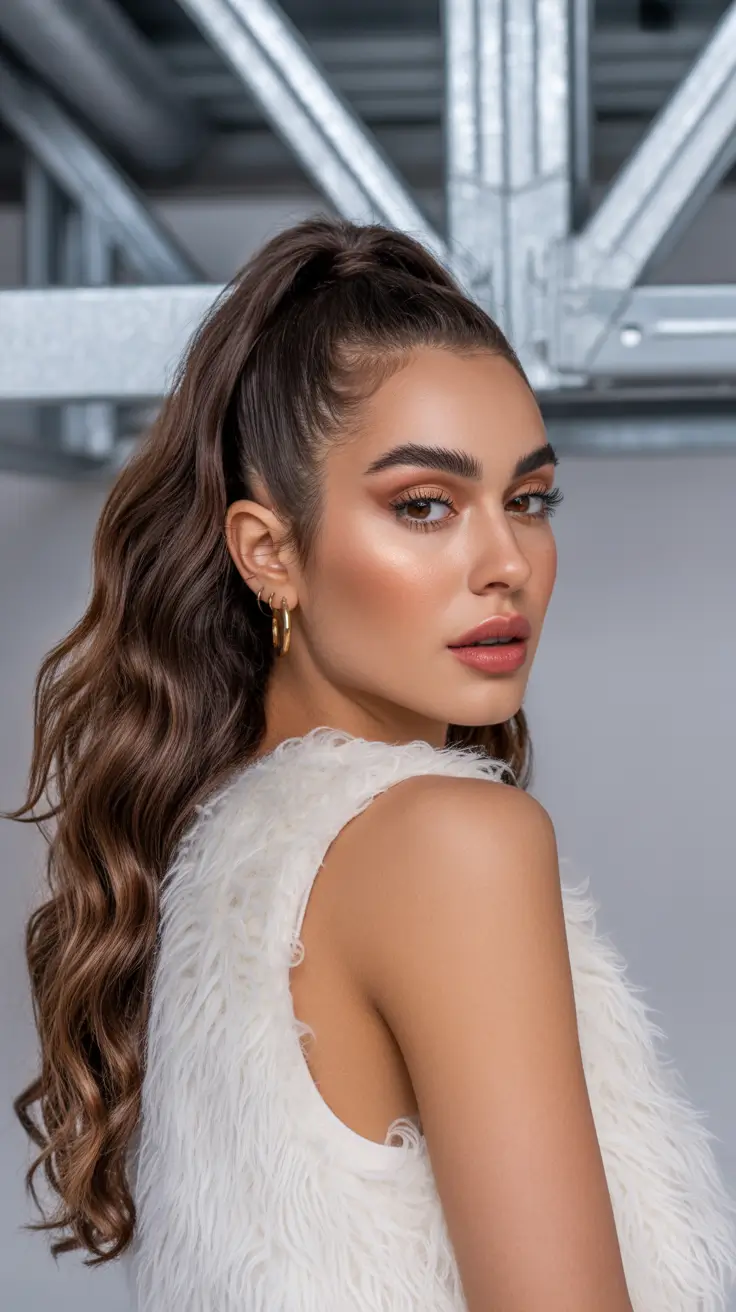 spring hair trends 2026 High Pony with Cascading Waves