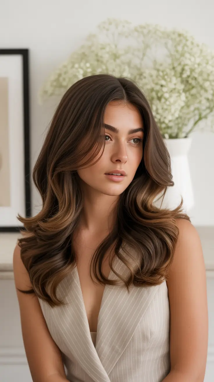 spring hair trends 2026 Romantic Contour Brunette Layers