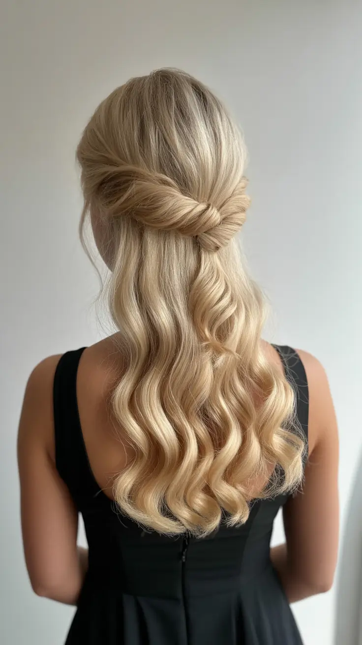 chic spring half up half down hairstyle 2026 Soft Low Twist Half-Up for Minimal Elegance