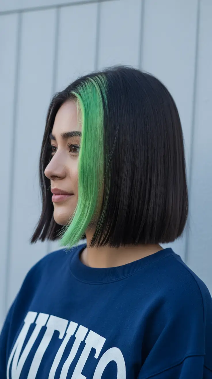 cute spring haircuts for heart face shape 2026 Chic Short Bob with Color Accent Edge