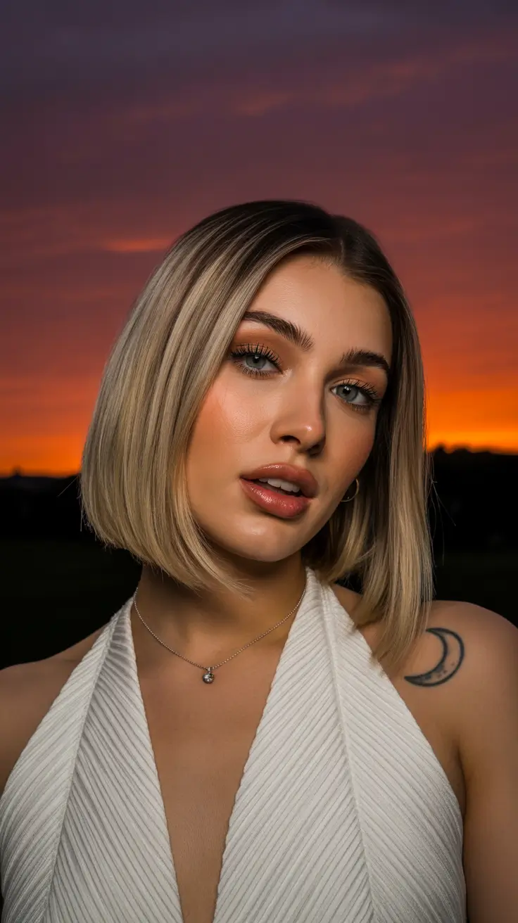 cute spring haircuts for heart face shape 2026 Chic Short Bob with Evening Sharpness