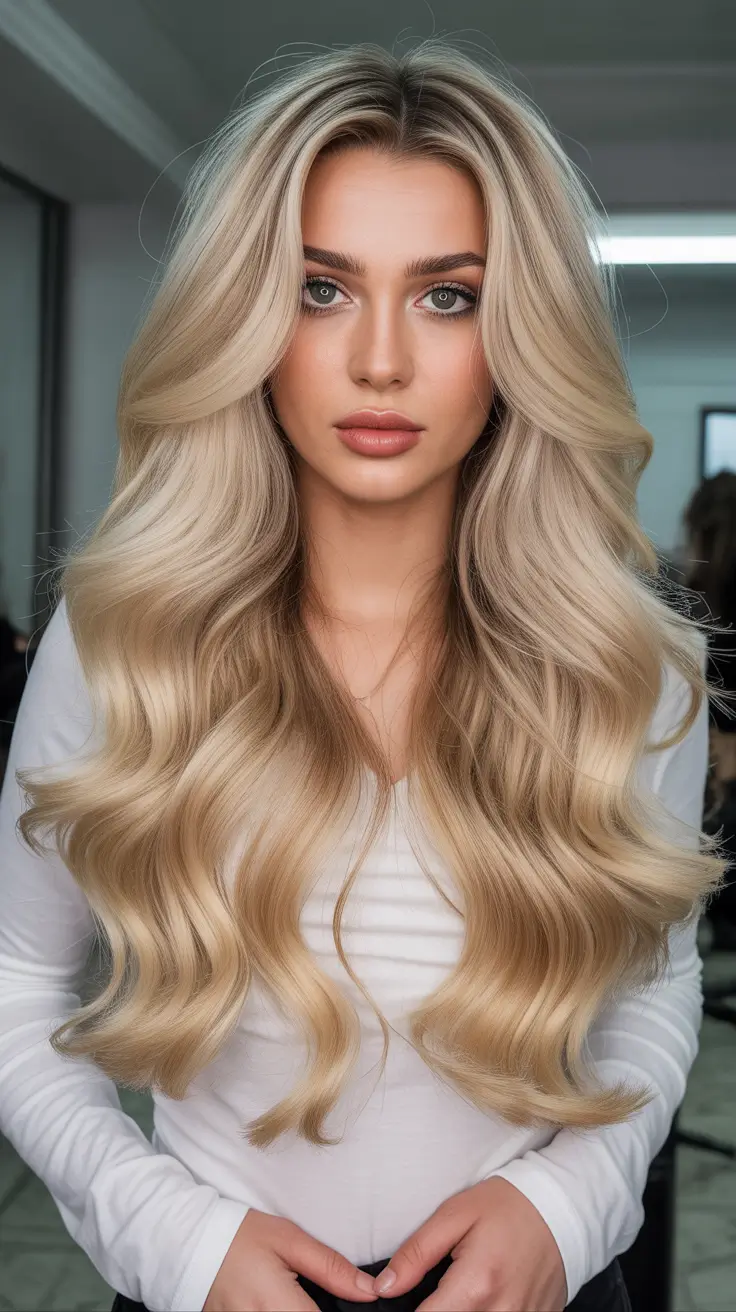 cute spring haircuts for heart face shape 2026 Balanced Long Waves with Polished Blonde Ease