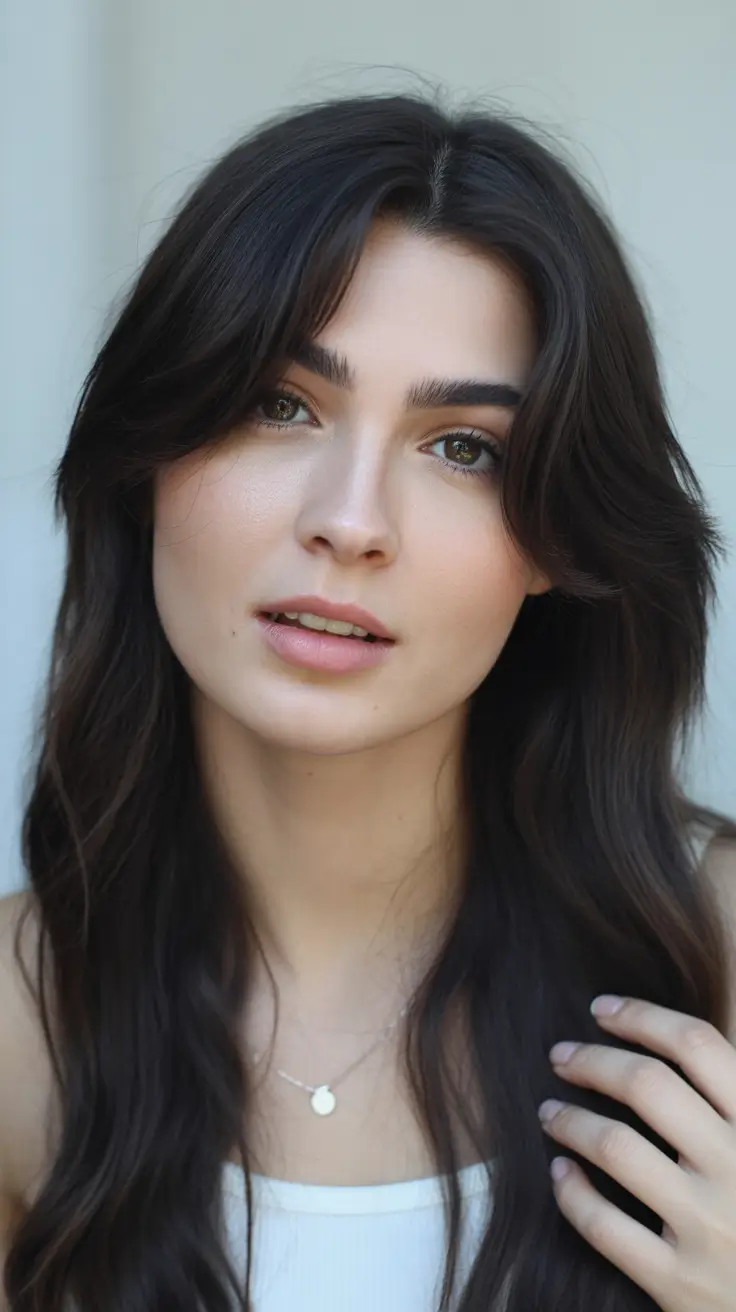 cute spring haircuts for heart face shape 2026 Soft Long Layers with Face-Framing Ease