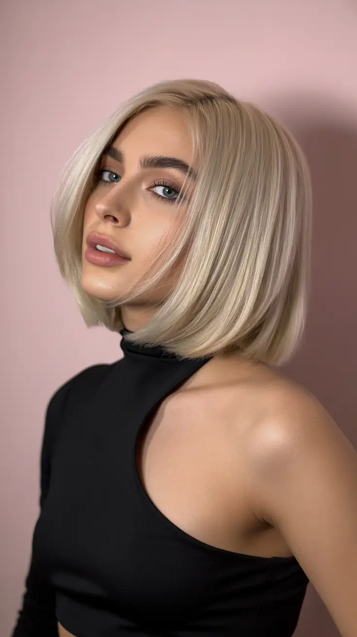 cute spring long bob haircut ideas 2026 Classic Blonde Long Bob With Soft Rounded Shape