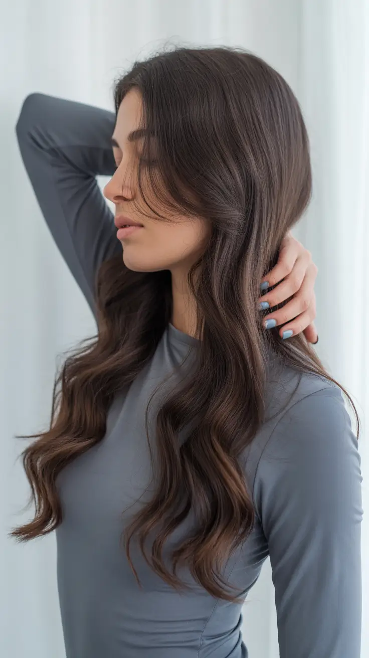 dark spring brunette hair color 2026 - Soft Sculpted Brown Waves with Natural Dimension