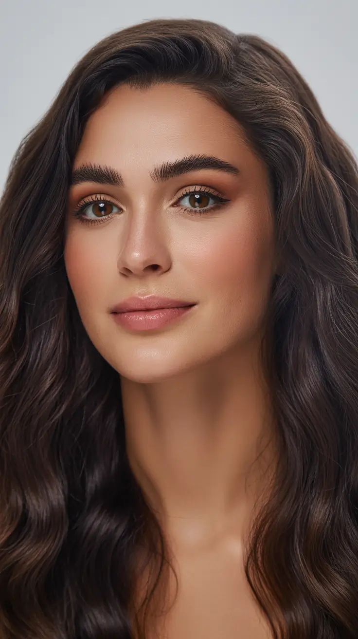 dark spring brunette hair color 2026 - Classic Cool-Toned Brunette with Velvet Shine