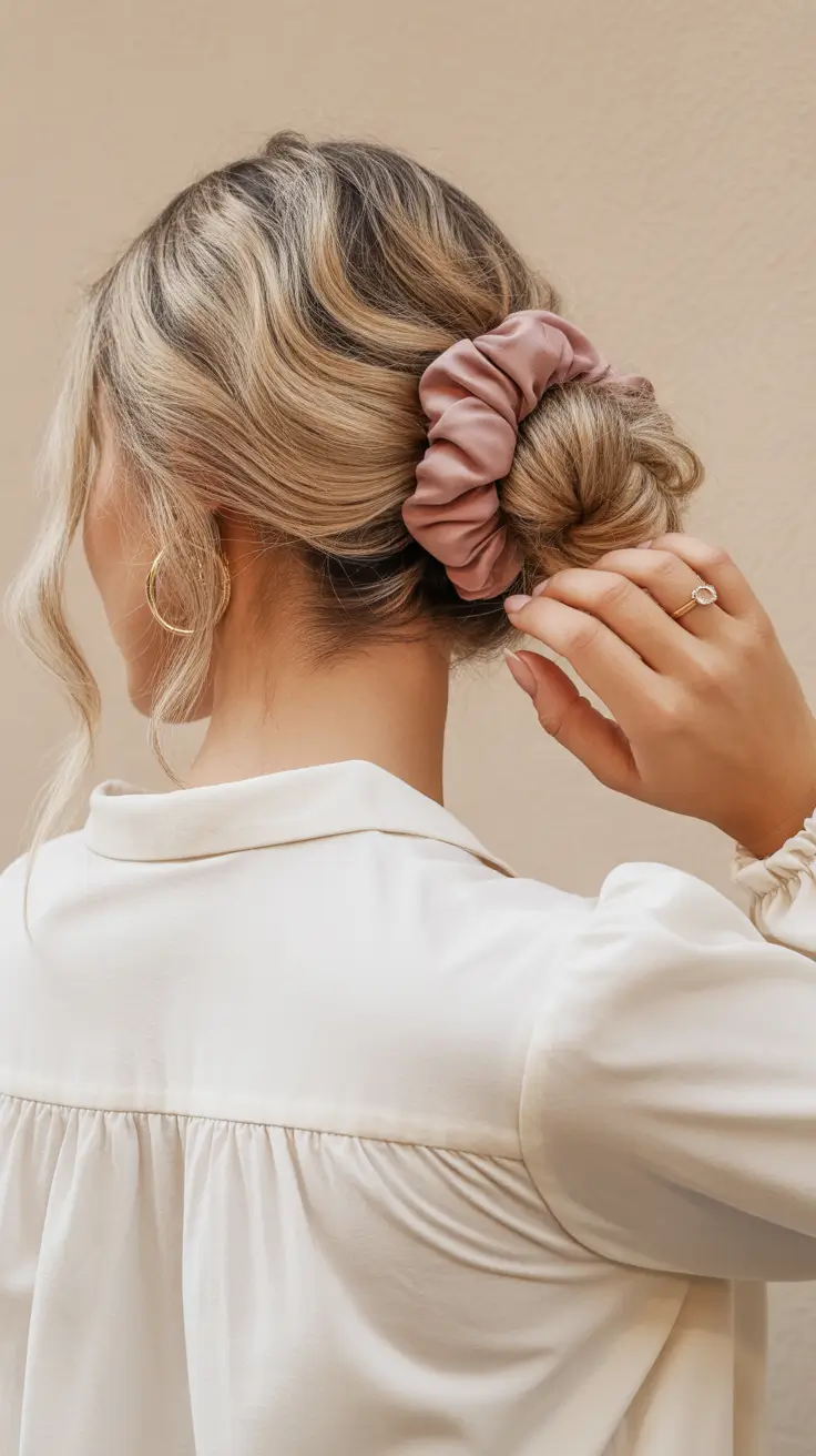 effortless spring quick hairstyles 2026 romantic scrunchie bun