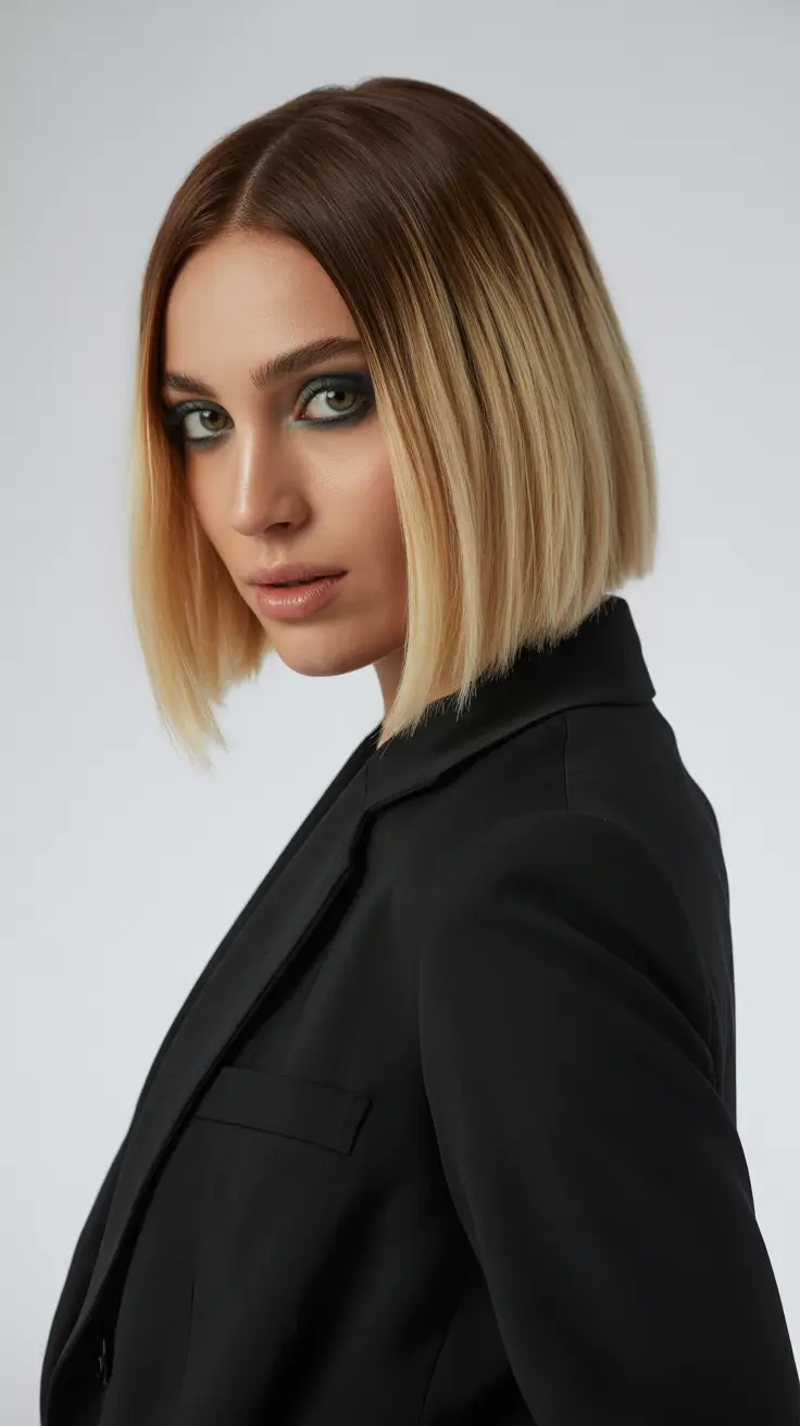 elegant spring bob haircut 2026 Root Melt Blonde Contour Bob