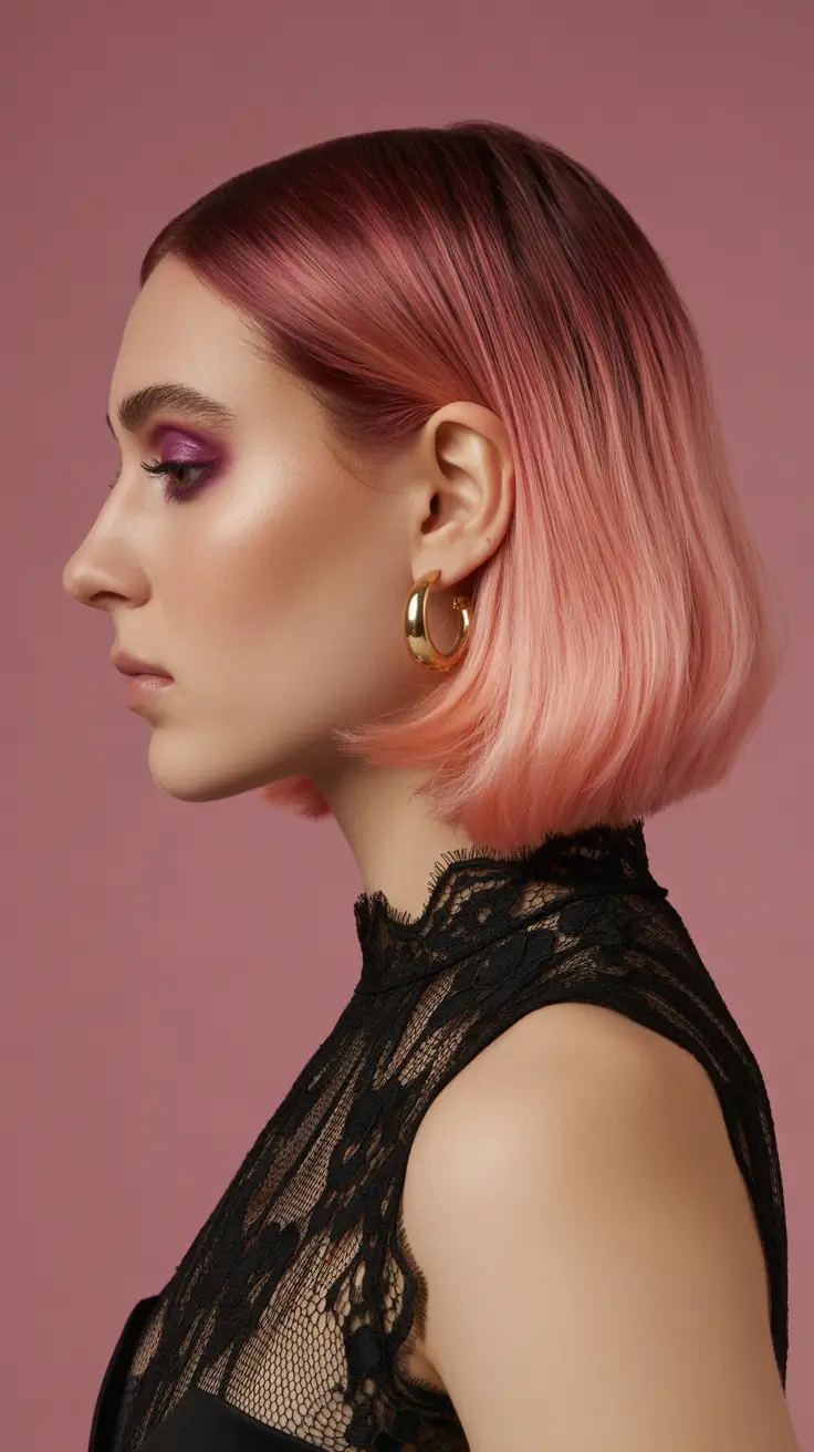 elegant spring bob haircut 2026 Rose Blush Contour Bob