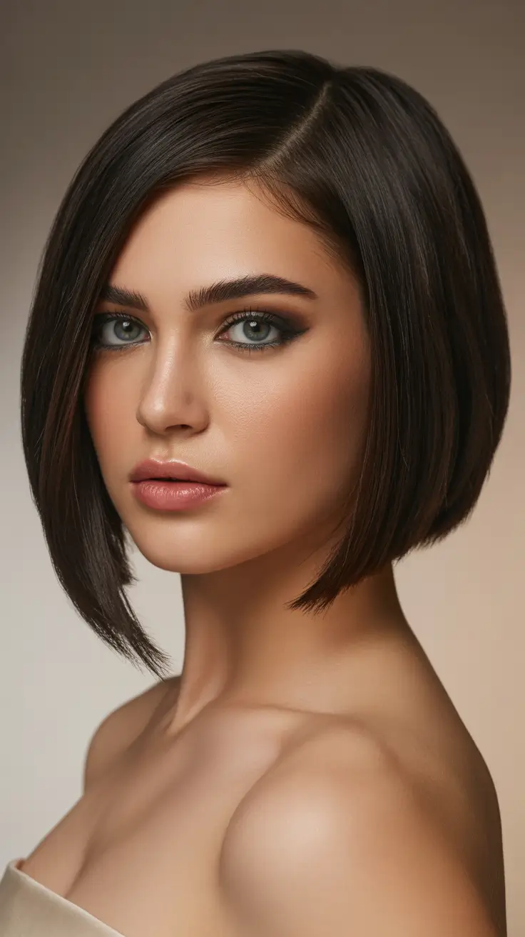 elegant spring bob haircut 2026 Asymmetric Cocoa Contour Bob