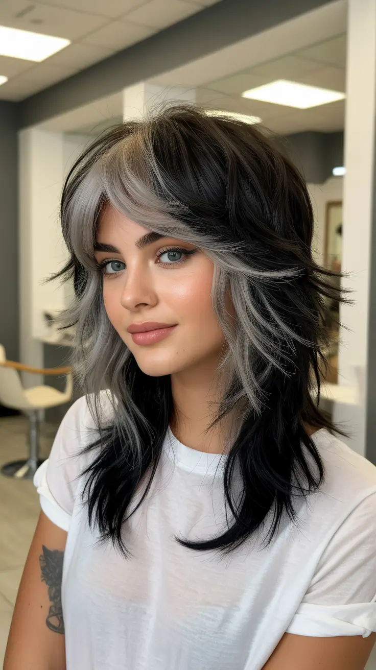elegant spring shag haircut for 2026 Two-Tone Shag With Modern Contrast