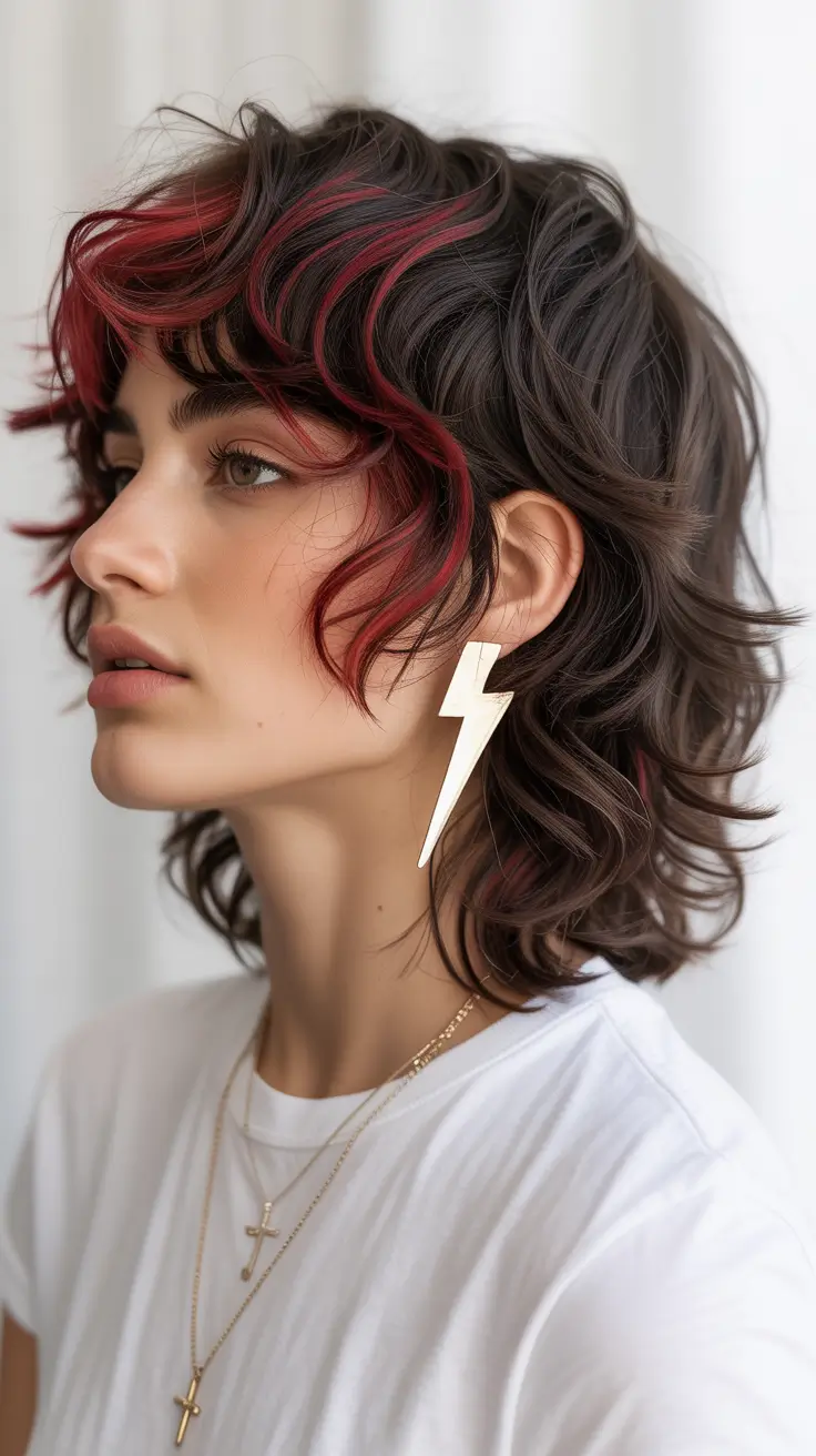 elegant spring shag haircut for 2026 Edgy Shag With Accent Color