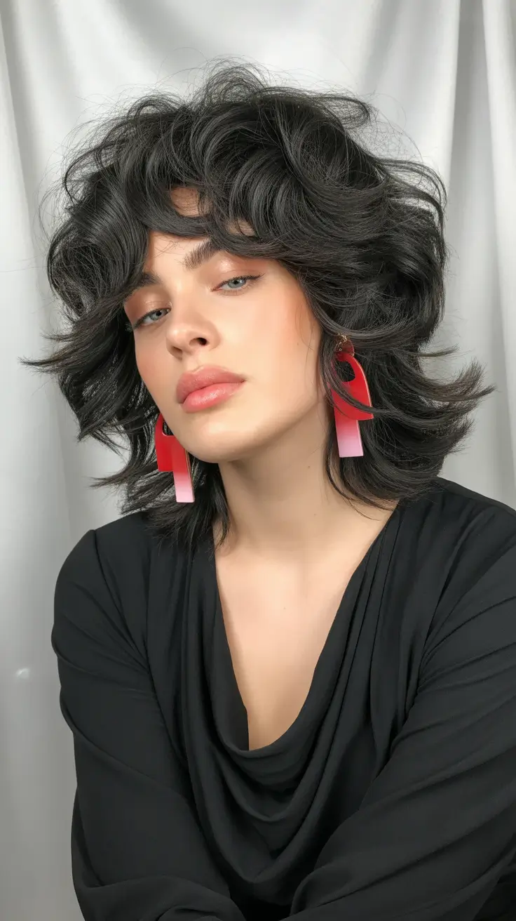 elegant spring shag haircut for 2026 Voluminous Curly Shag With Retro Energy