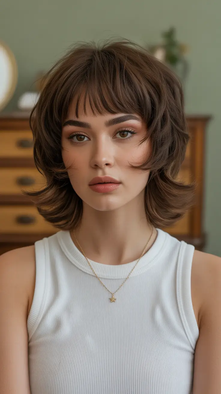 elegant spring shag haircut for 2026 Minimal Shag With Subtle Bangs